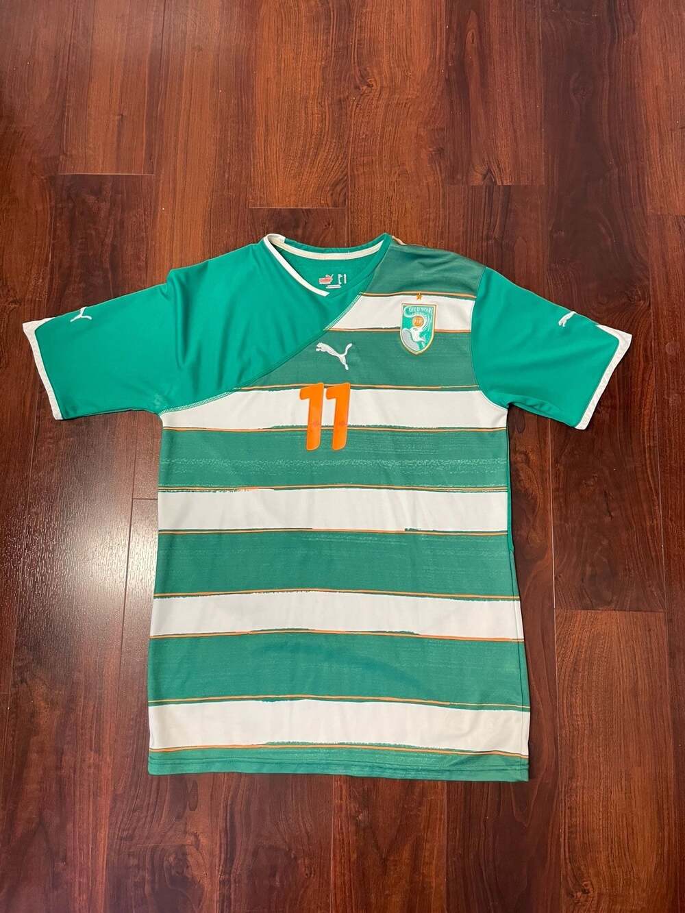 Rare 2010-2011 Ivory Coast Away Didier Drogba #11 Soccer Jersey